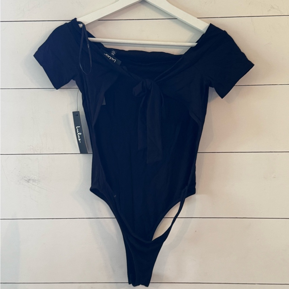 NWT Back Again Black Backless Off-the-Shoulder Bodysuit Size XS - Picture 7 of 11